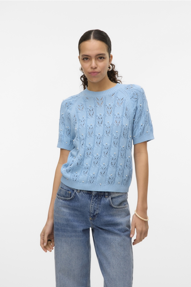 VMPRECIOUS 2/4 O-NECK PULLOVER 10328198 AIRY BLUE
